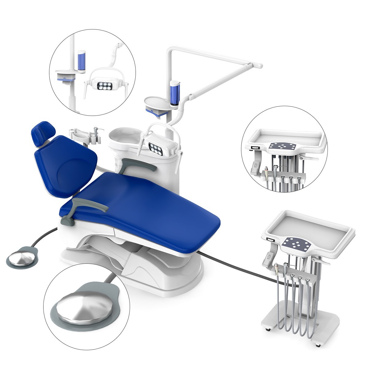 Dental Unit Chair Computer Control PU Leather DC Motor +Doctor Stool TJ2688-A1