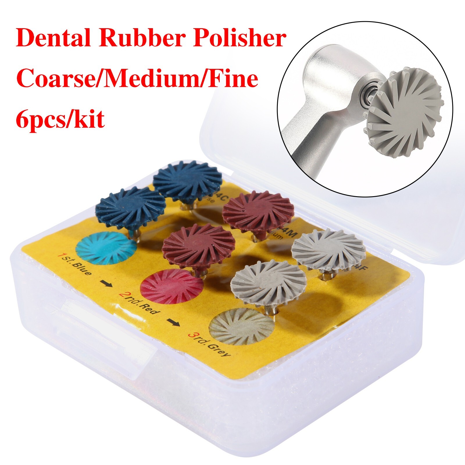 6pcs/Set Dental Composite Polishing Polisher Diamond System RA Disc 14mm Wheel