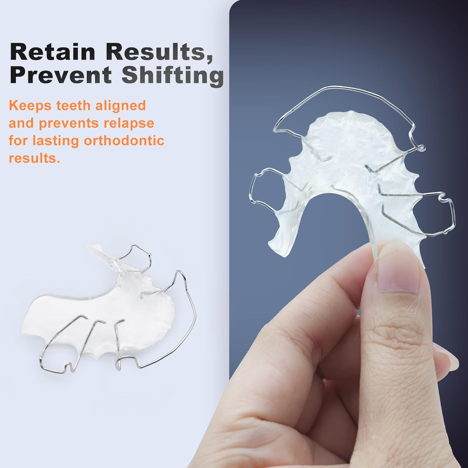 2 Hawley Retainer for Custom Teeth Retention, Custom-Fit Two Retainers for Upper
