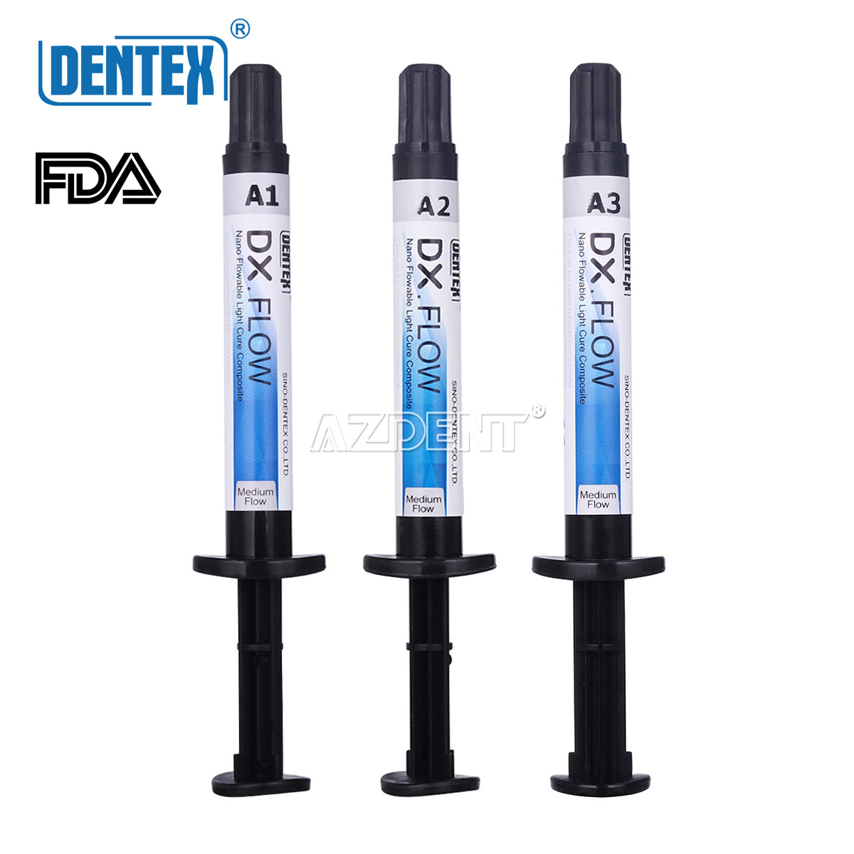 DENTEX Dental A3 Resin Flowable Light Cure Composite Medium Flow Restorations