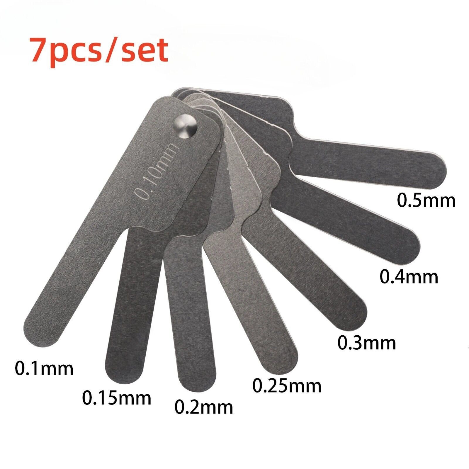 7 Pcs/Set Dental Orthodontic Interproximal Reduction IPR Gauge Ruler 0.10-0.50mm