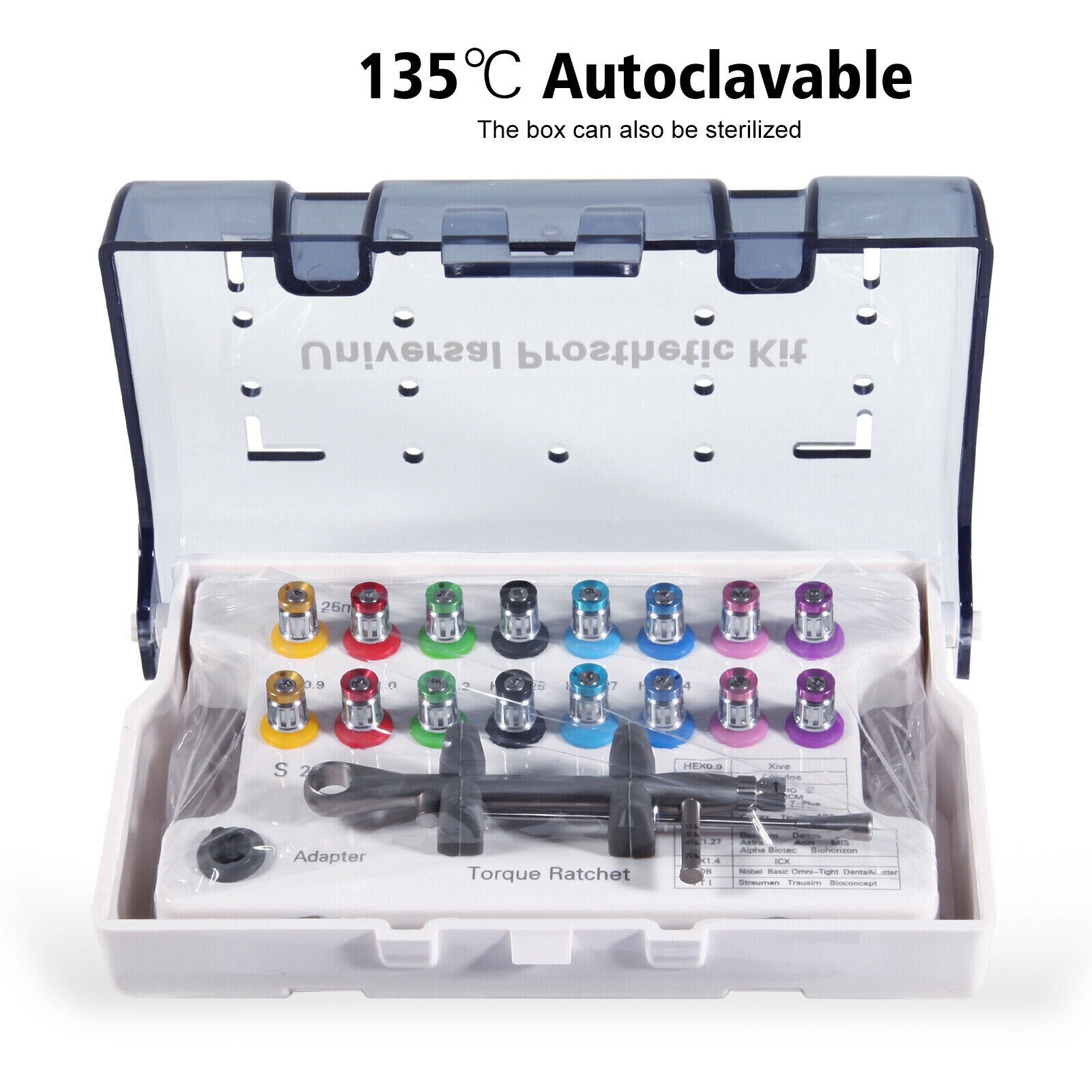 Dental Universal Implant Prosthetic Kit + Torque Wrench Screwdriver Hand Driver