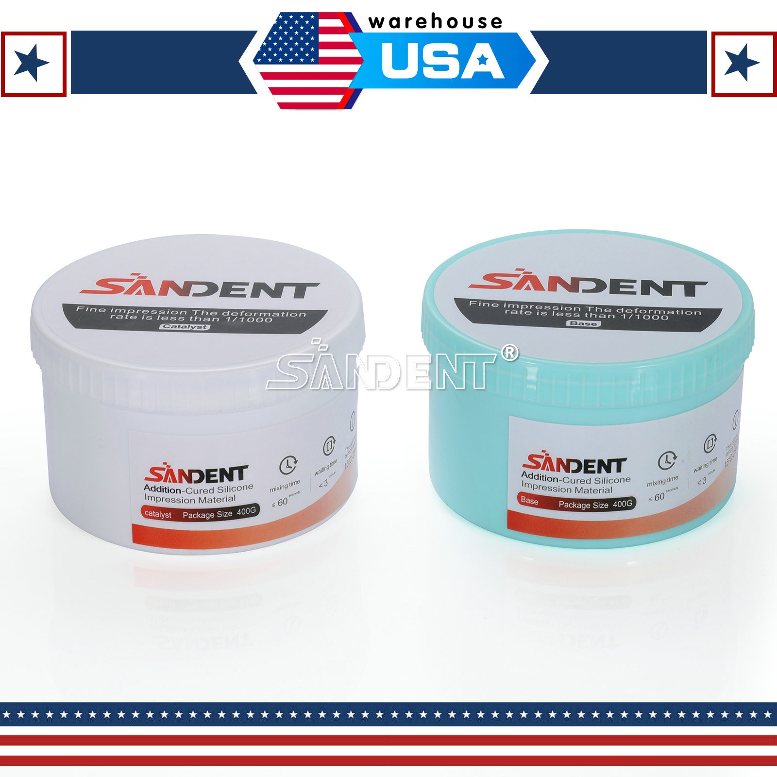 Dental Putty Normal/Fast Set PVS VPS Impression Material Base 2 x 400g dp