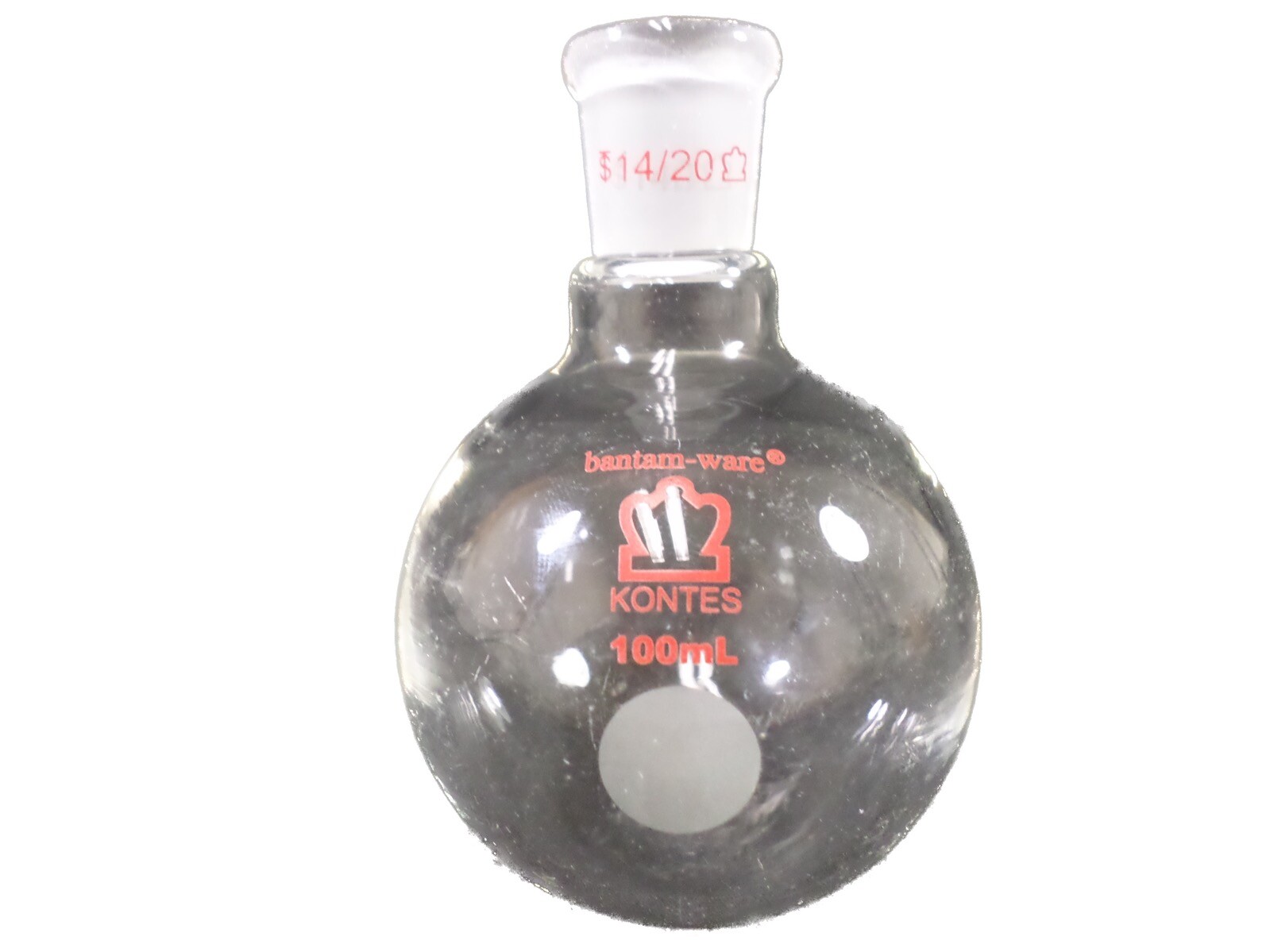 KIMBLE KONTES 100mL Heavy Wall Round Bottom Boiling Flask 14/20 Joint 25276-100