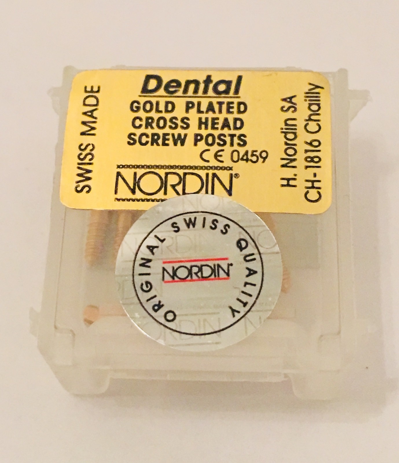 Dental Gold Plated Screw Posts Cross Head Dentatus type S4 12/kit NORDIN Brand