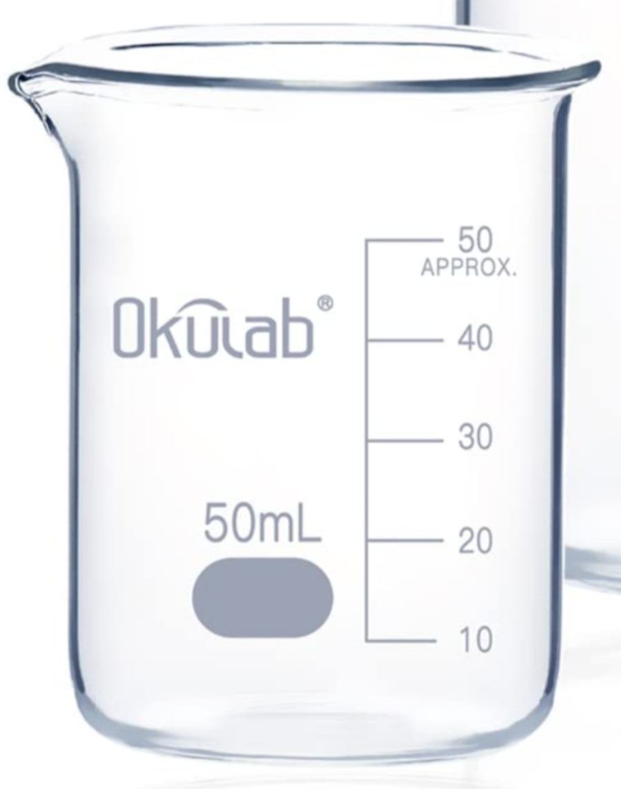 Okulab 50mL Low Form Glass Lab Beaker 1Box (12 pcs)