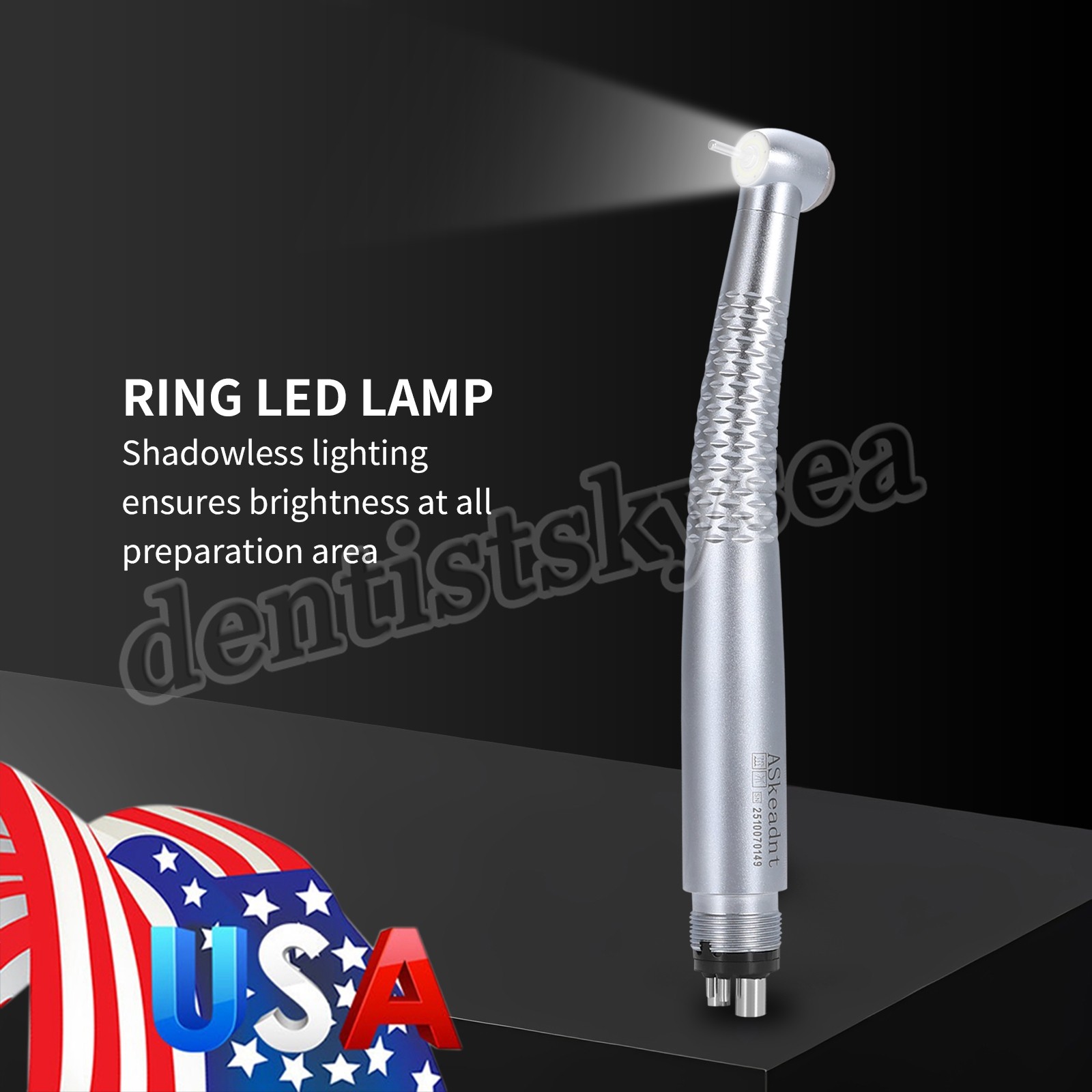 Dental USA E-generator Integrated LED Shadowless Ring Handpiece 4Holes EIS Y