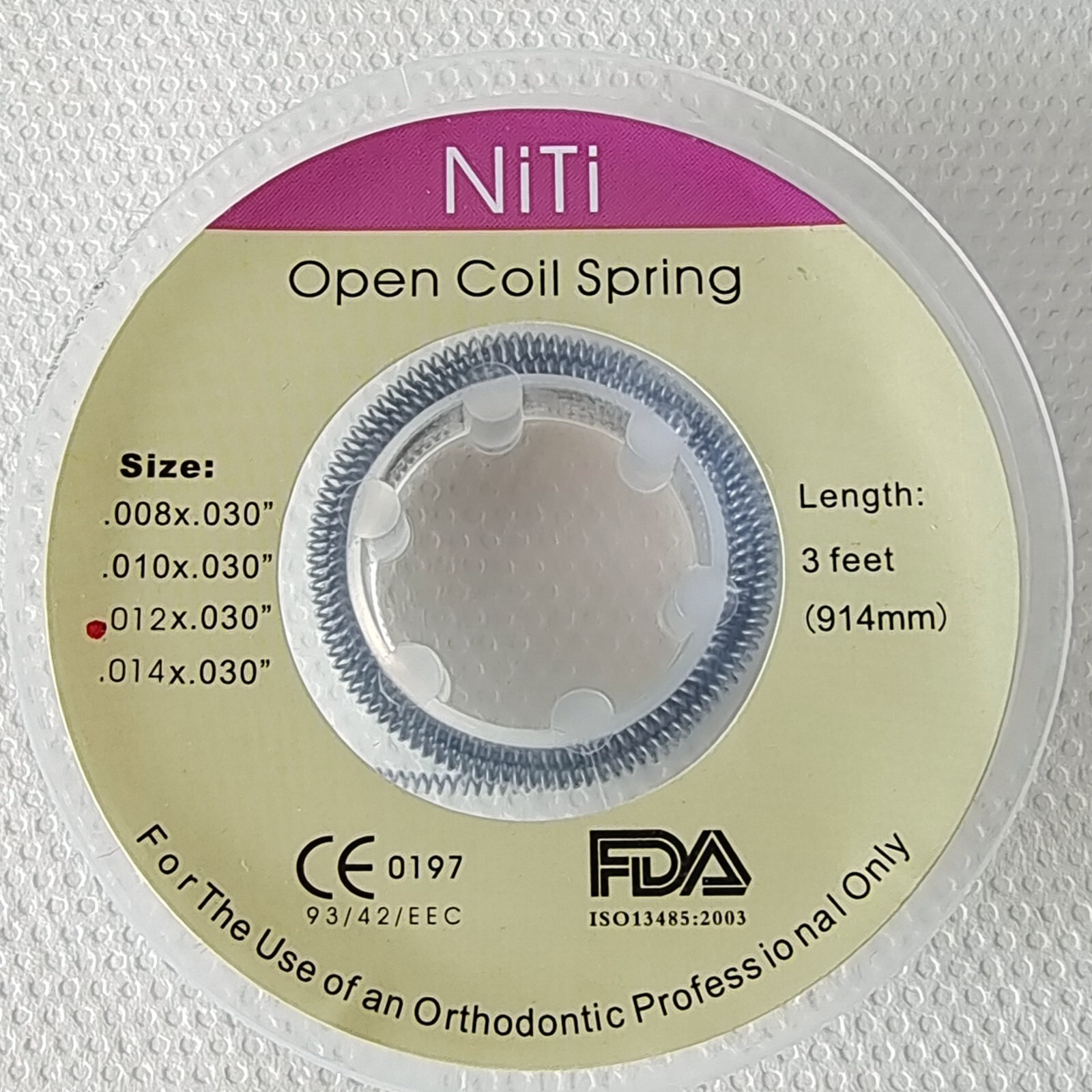 Orthodontic Dental Braces Niti Open Coil Spring Dia.012 Inch 914mm