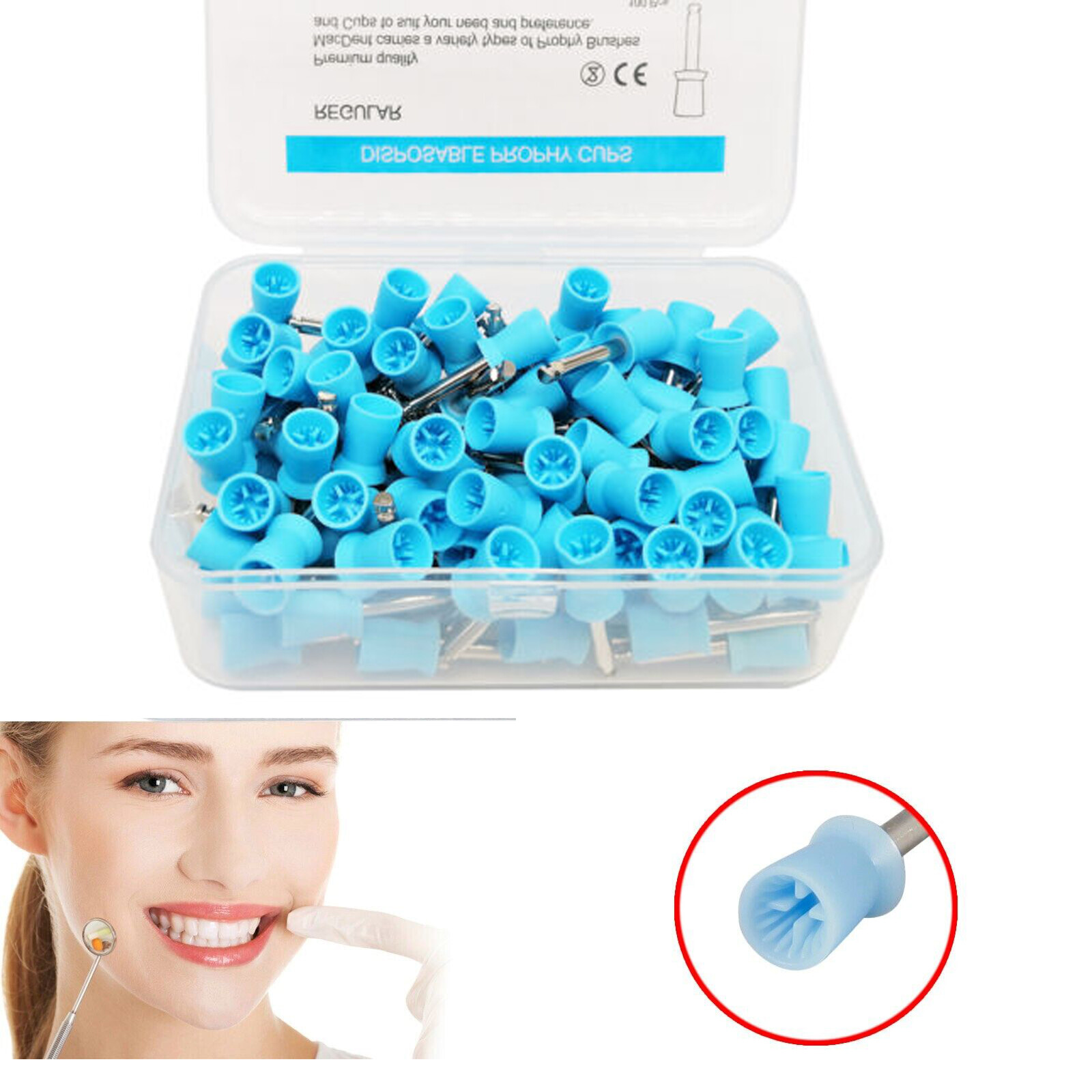100Pcs Dental Polishing Cups Prophy Cup Rubber Latch Type DMXDENT
