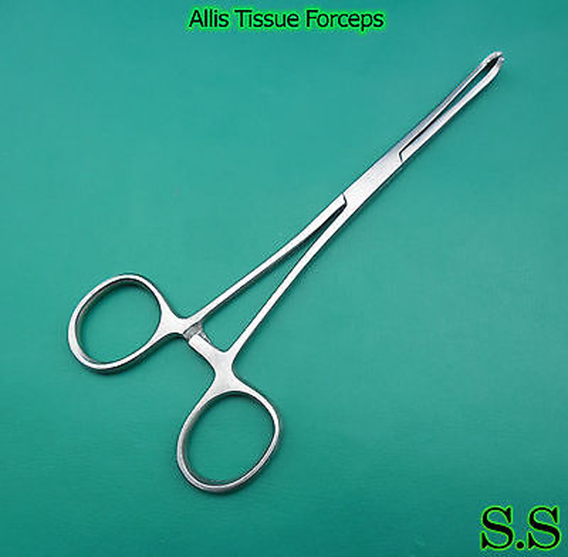 6 ALLIS Tissue Forceps 5 1/2″ 3 x 4 Teeth Surgical Instruments