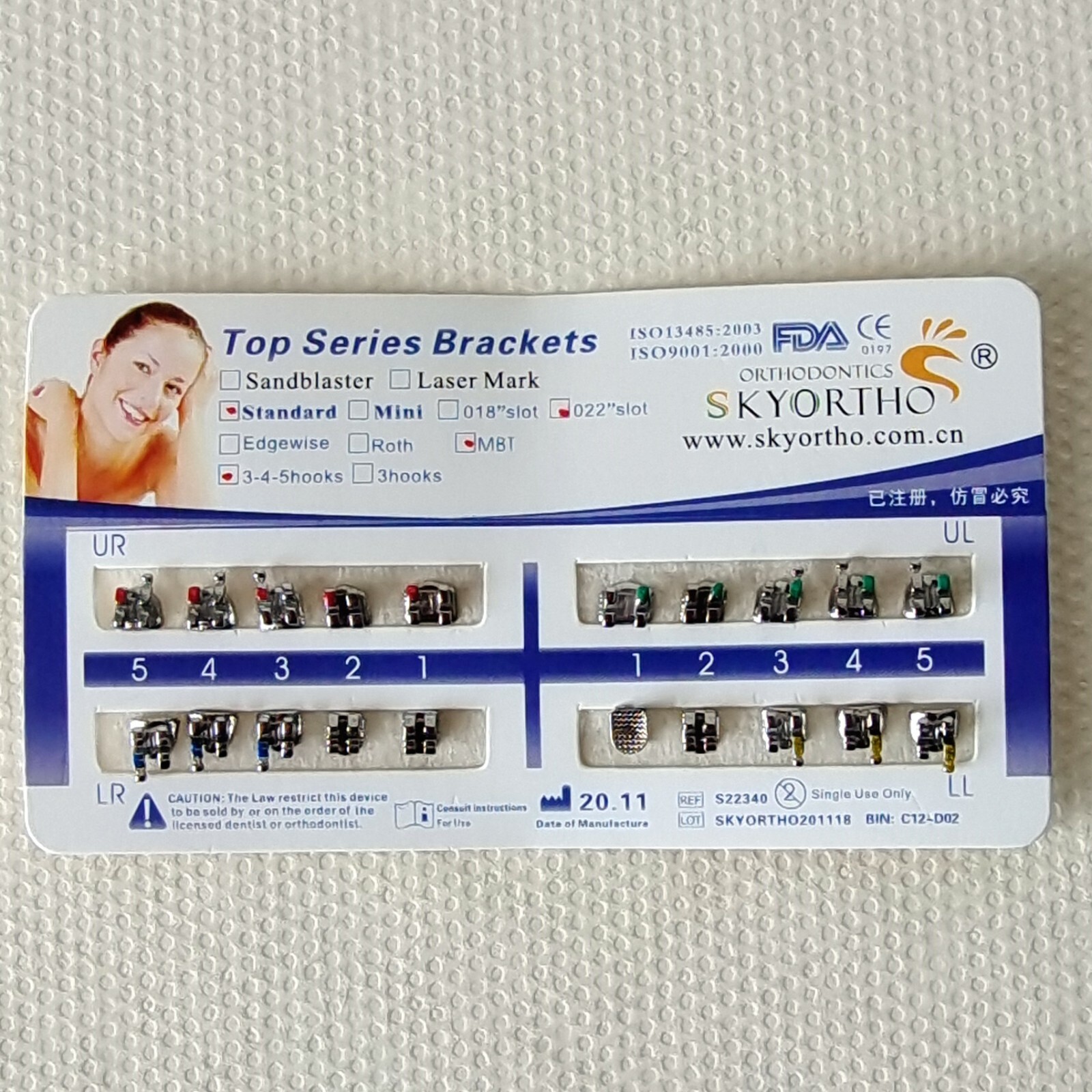 20pc/Kit Dental Orthodontic Bracket Braces Teeth Alignment Straightening MBT