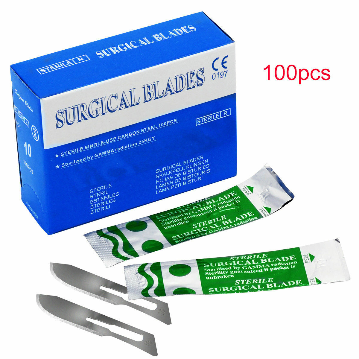 100 Pcs Surgical Scalpel Blades Dental Medical Instruments 10# Size