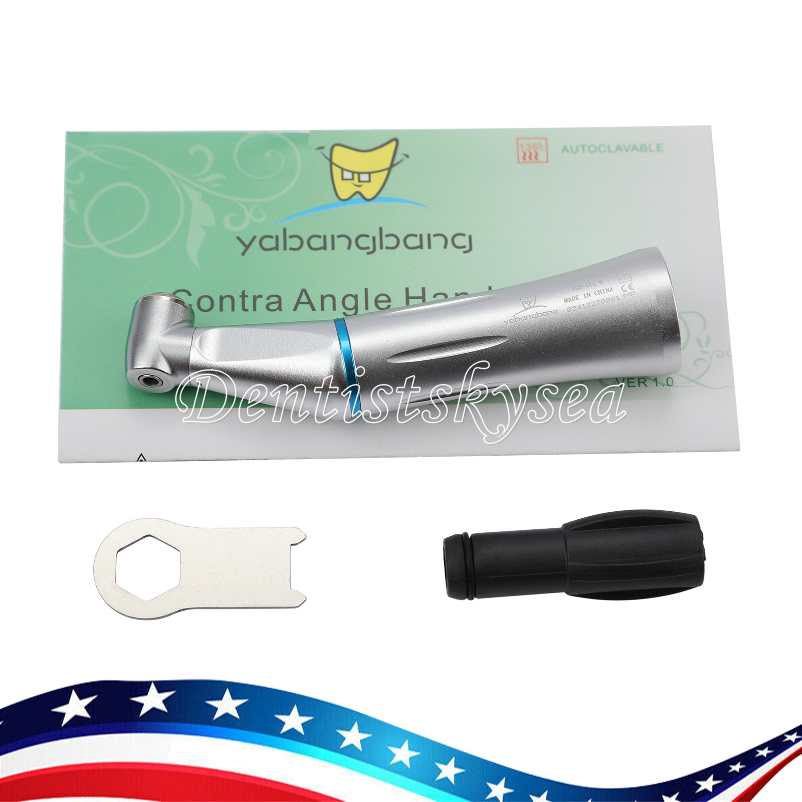 Dental Slow Low Speed Contra Angle Handpiece Inner Spray Push Button