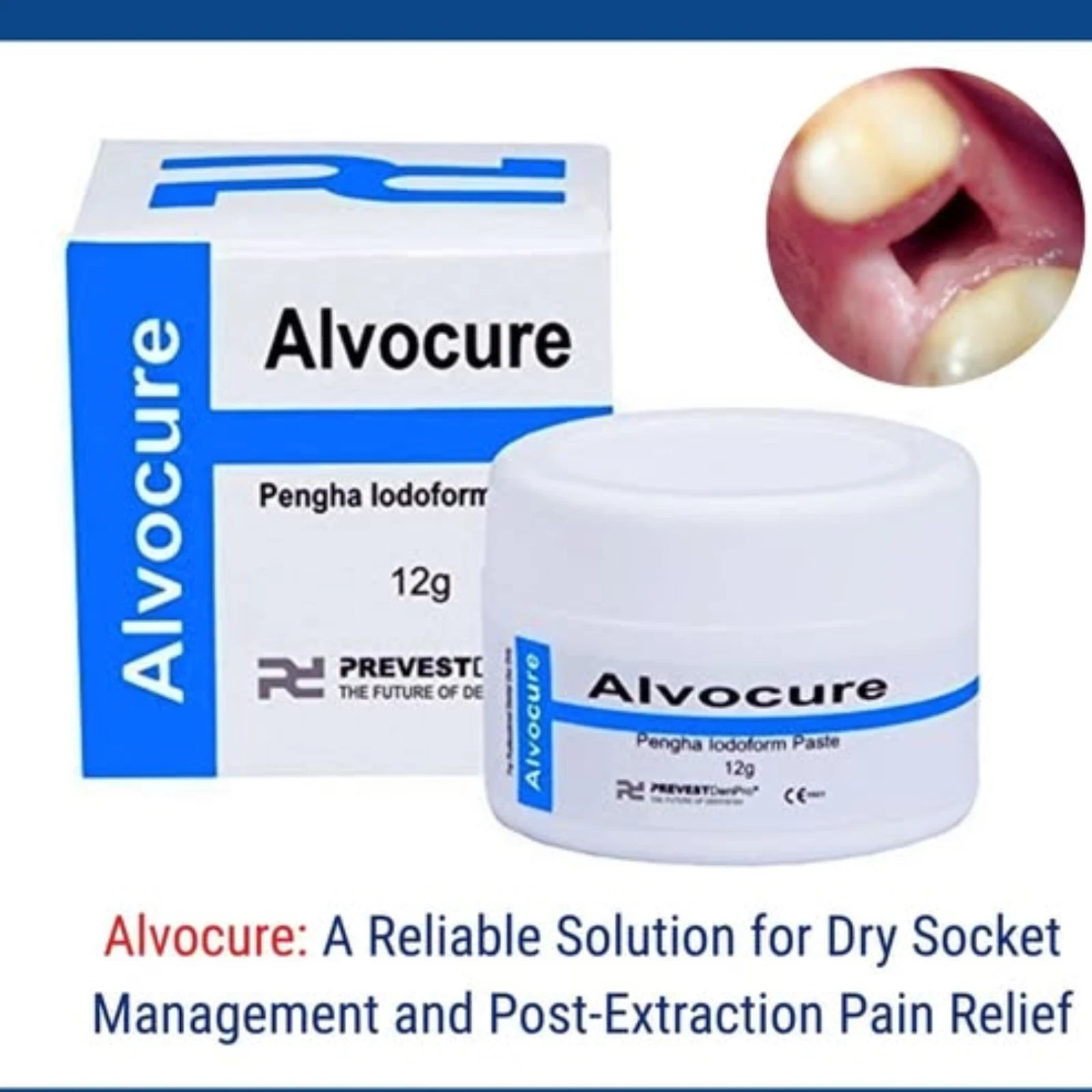 Prevest Denpro Alvocure Dental Dry Socket Paste Alveolitis Dressing Iodoform Jar