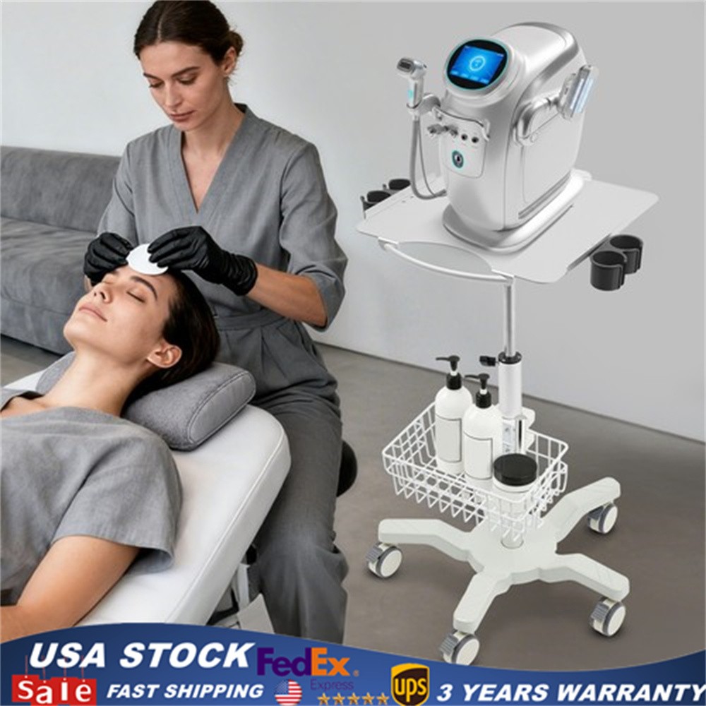 Metal Rolling Medical Cart 5-Wheel Mobile Medical Cart 62-97cm Height Adjustable