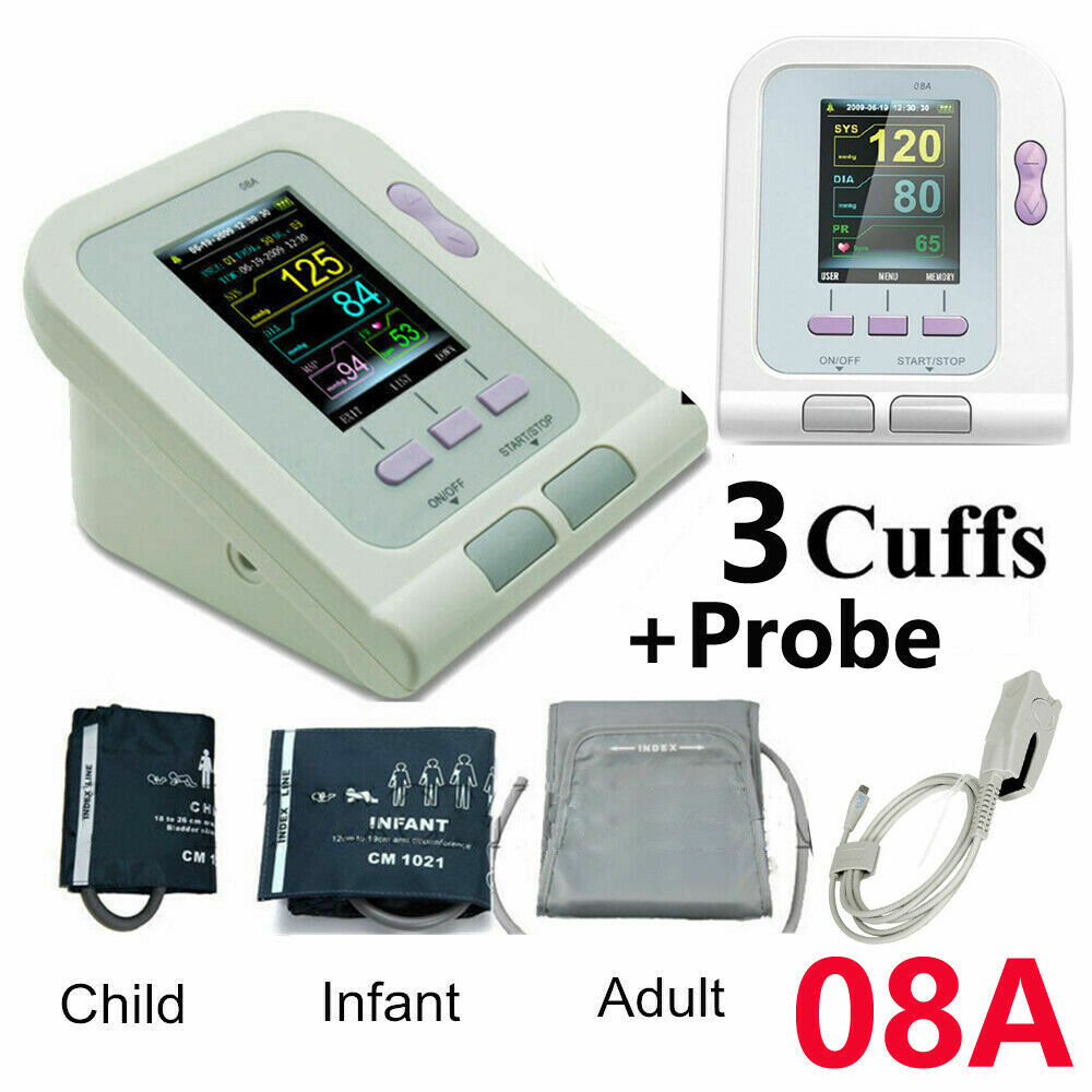 CONTEC08A+3 Cuffs+SPO2 NIBP Digital Arm Blood Pressure Monitor Sphygmomanometer