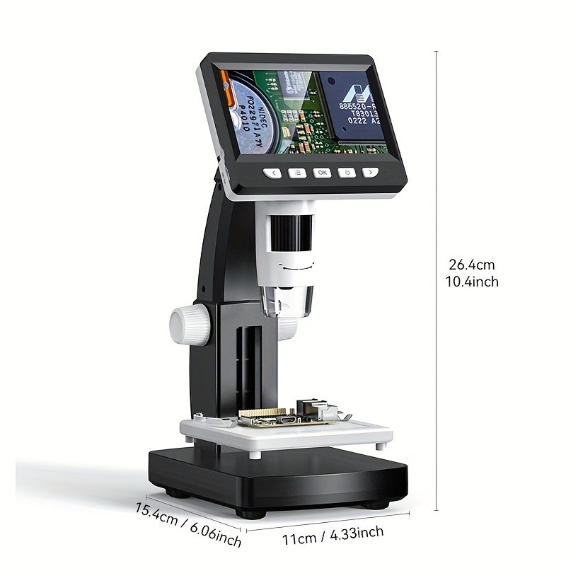 4.3″ LCD USB Digital Microscope 2MP 1080P HD 1000X Electronics Repair Soldering