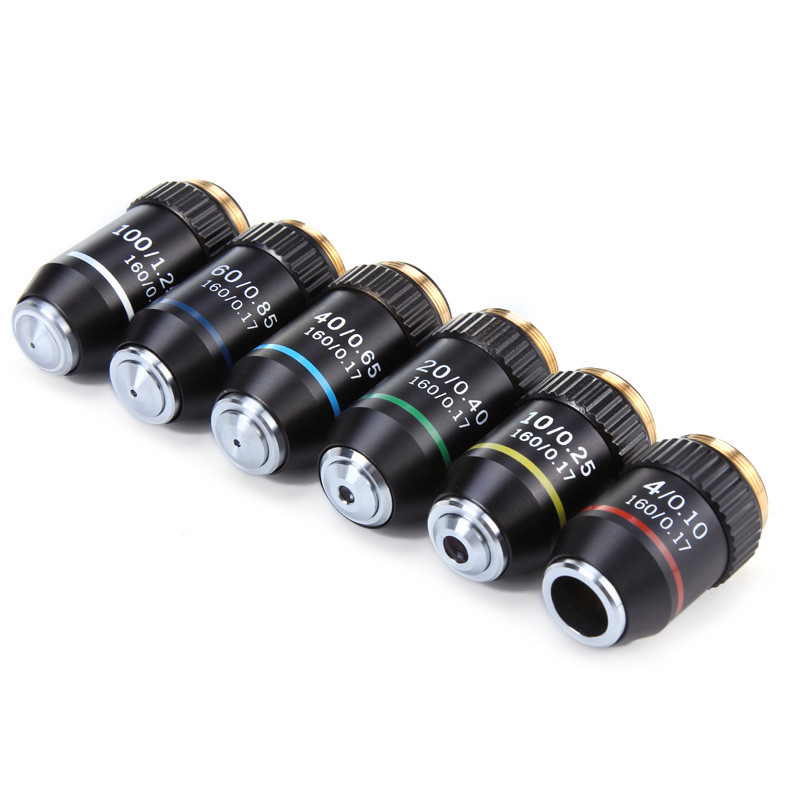 4X 10X 20X 40X 60X 100X 195 Achromatic Objective Lens for Biological Microscope