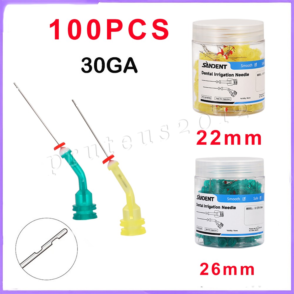 100pcs Plastic Disposable Dental Needles Syringe Tips Endo Irrigation Needle