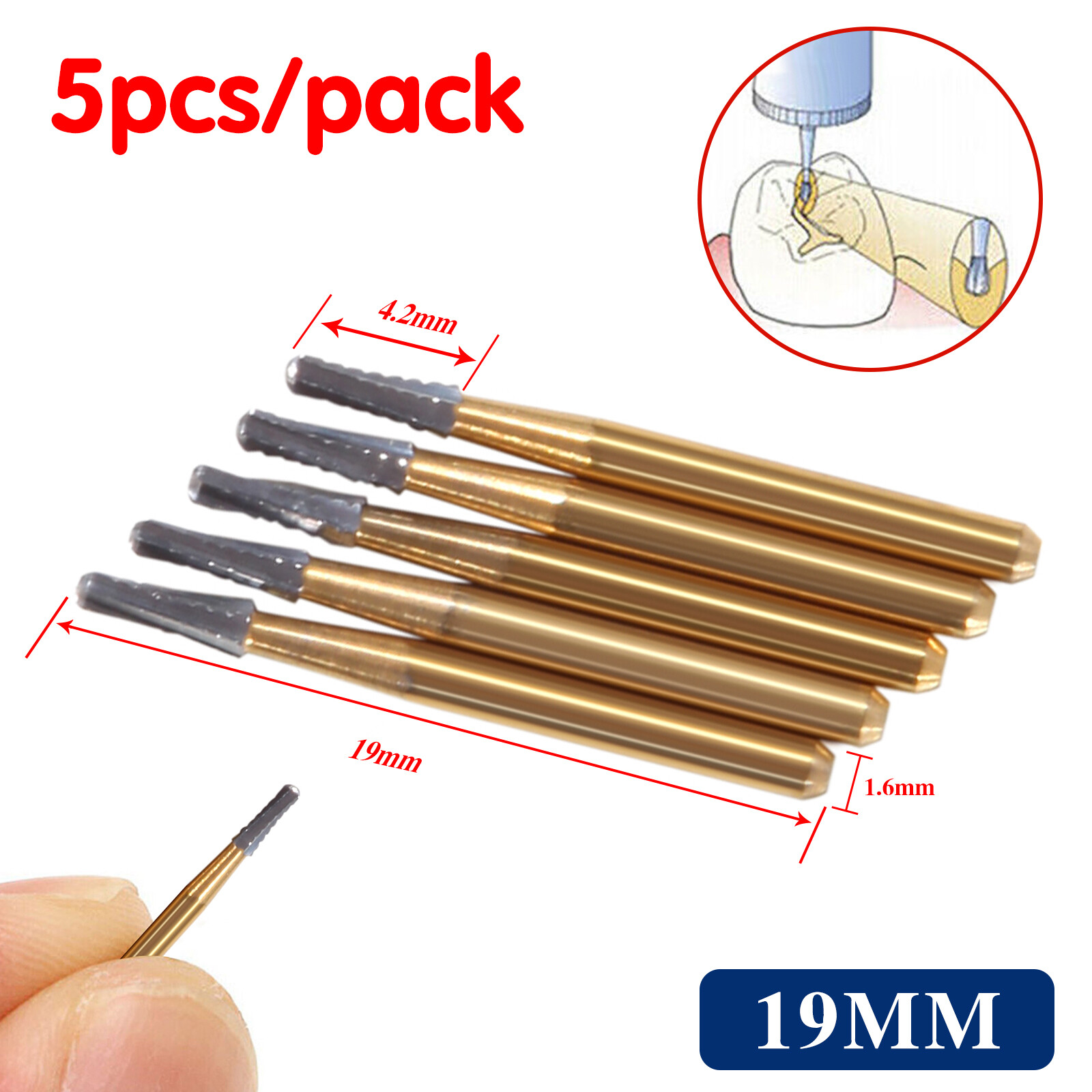 10*Dental Tungsten Steel Carbide Crown Metal Cutting Burs For High Speed FG-1957
