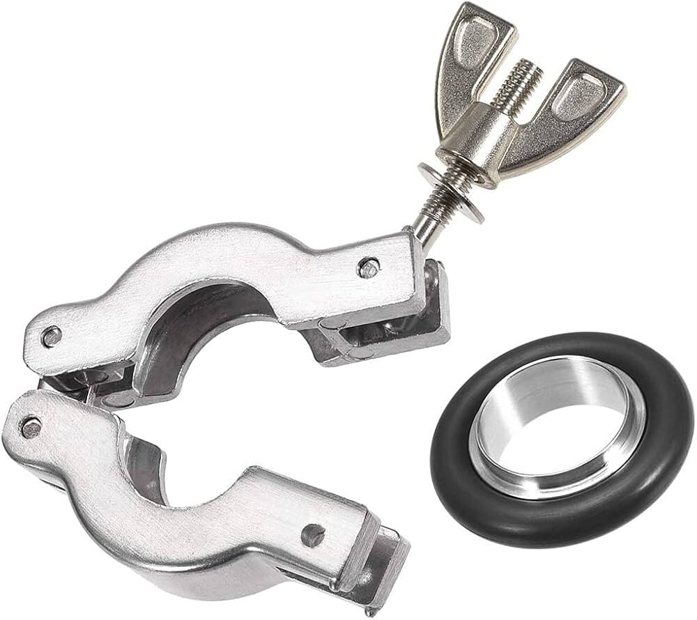 1 Set KF-16 NW-16 Vacuum Clamp + SS Centering Ring +Viton O-Ring+Aluminum Flange