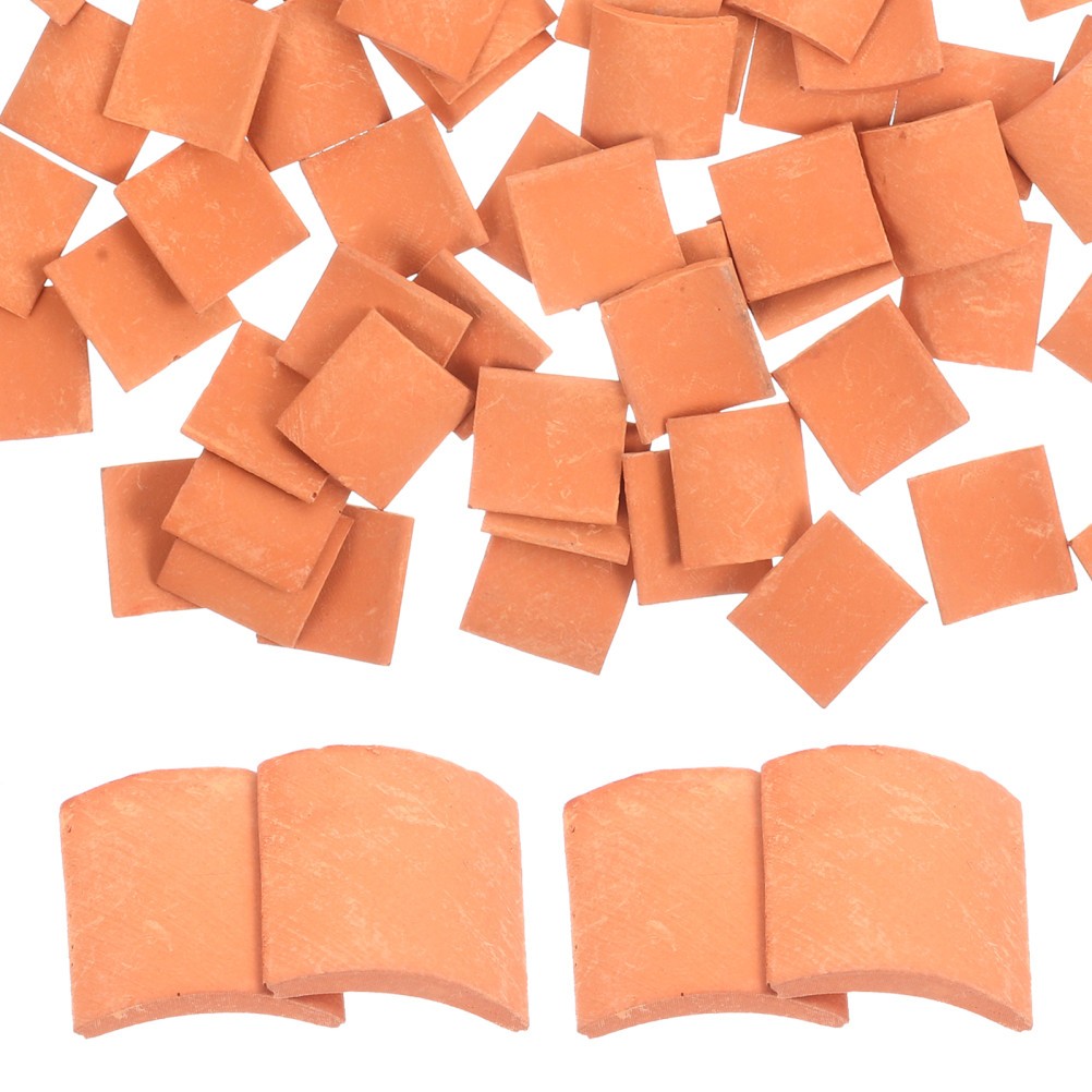 80 Pcs Roofing Materials Dollhouse Fake Tiles Models Micro Landscape
