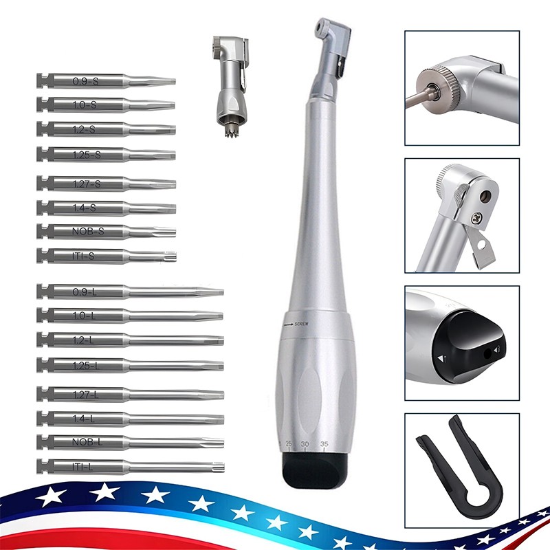 Dental Universal Implant Kit Torque Wrench Contra Angle & 16pcs Drivers