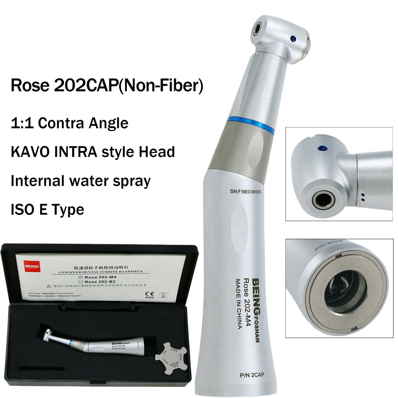 BEING COXO Dental Contra Angle Straight Handpiece Slow Speed Air Motor KAVO NSK