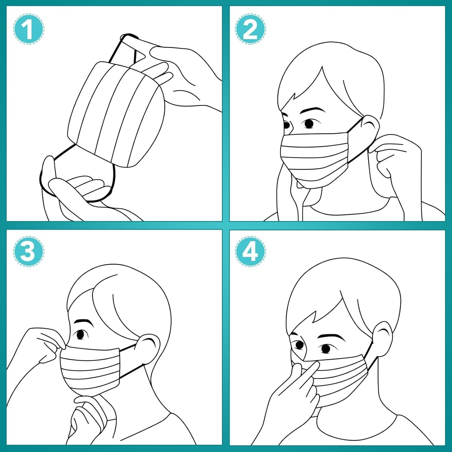 100 PCS Disposable Face , Black Disposable , 3 Ply Protection Face