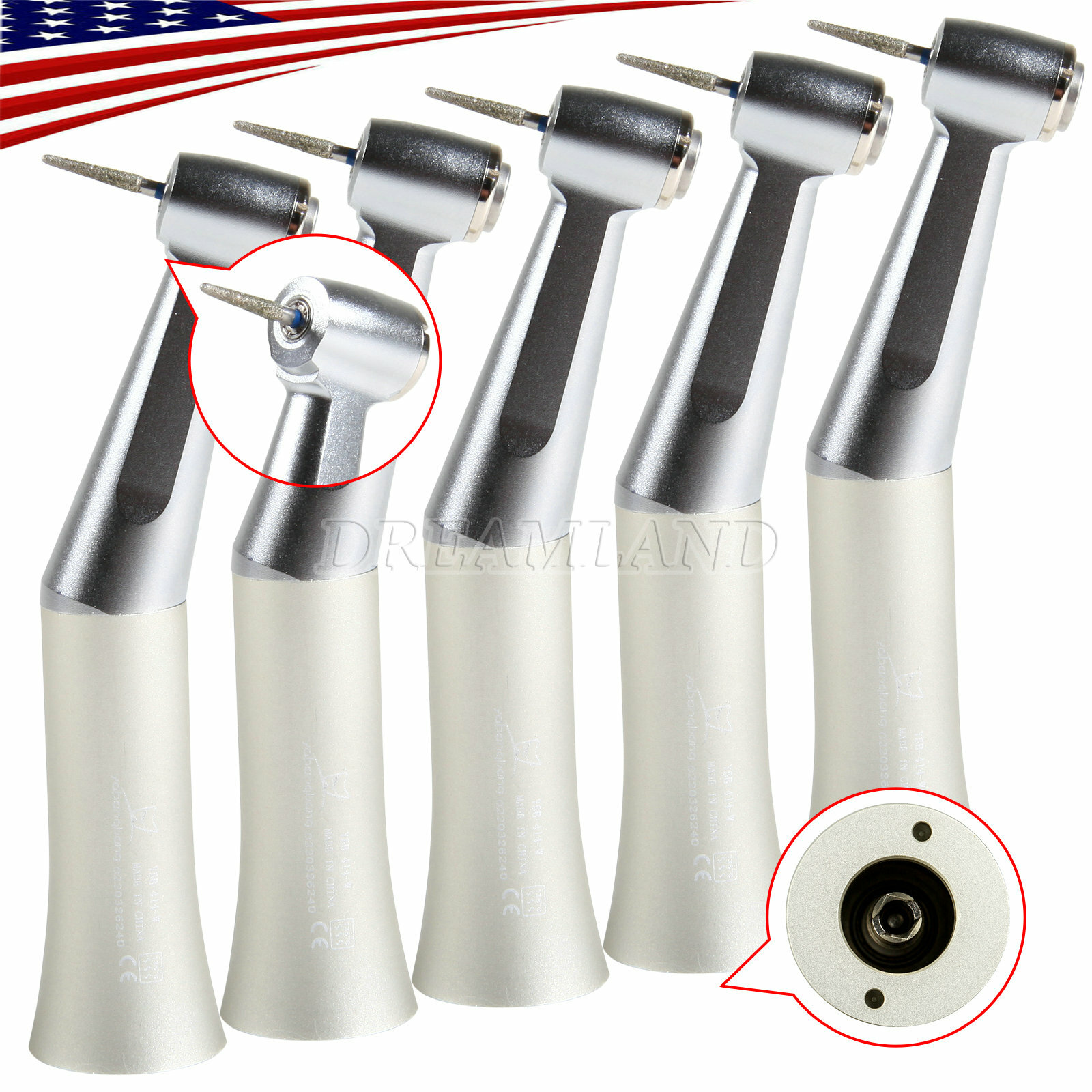1-5 x Dental Slow Speed Contra Angle Handpiece fit NSK 1.6mm Friction Grip