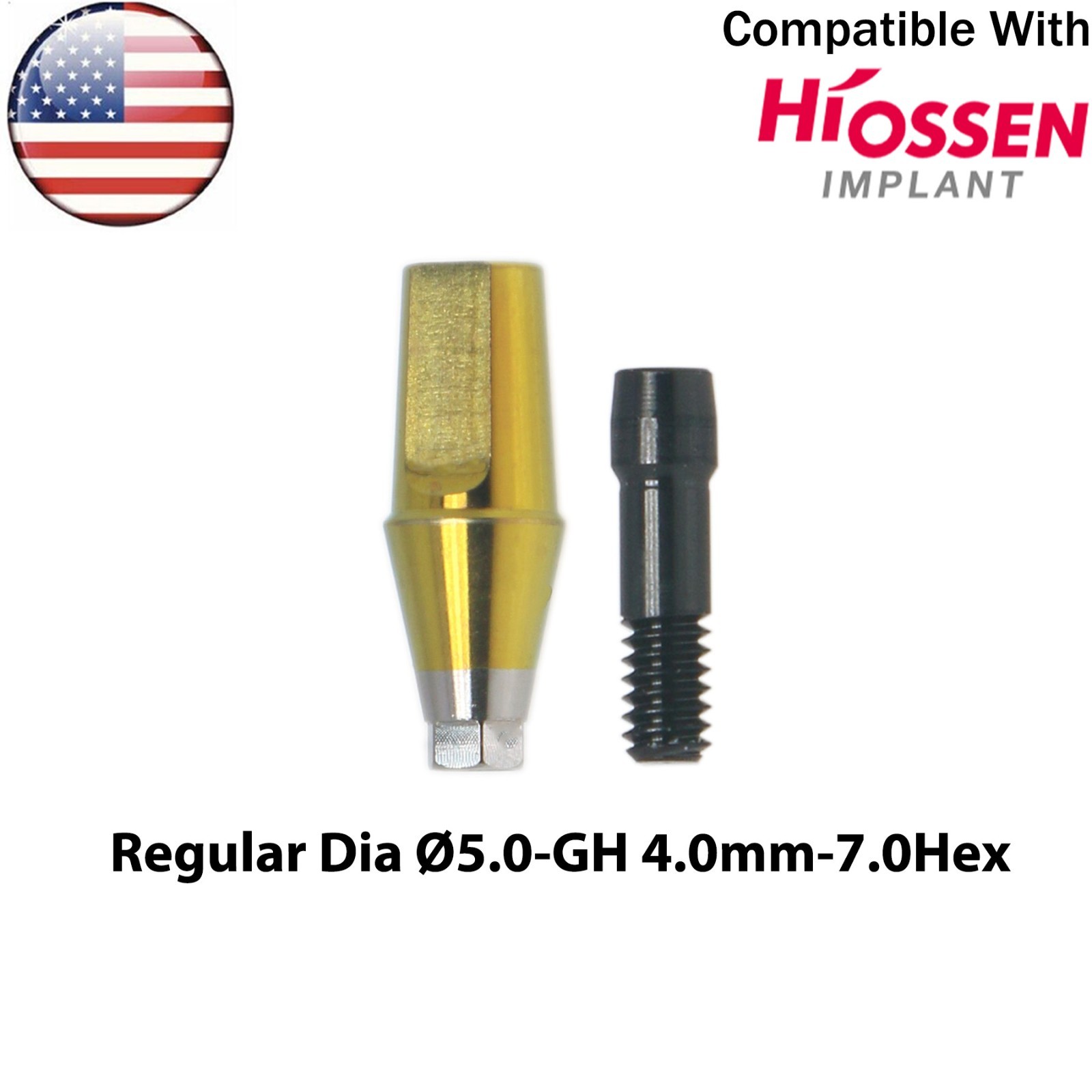 US Dental Straight Transfer Abutment Regular Ø4.5/5.0/6.0mm Fits Osstem Hiossen