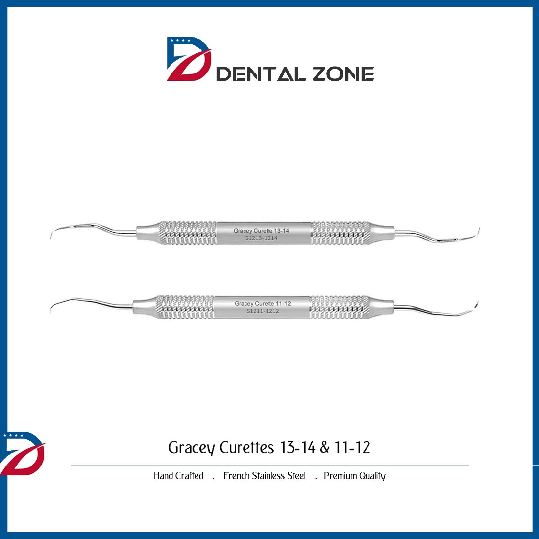 DENTAL GRACEY CURETTES 13-14 & 11- 12 HAND INSTRUMENTS *SET OF 2*