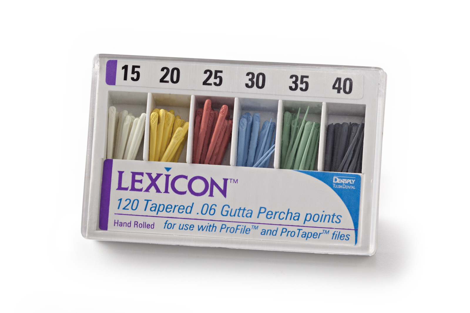 DentSply Lexicon Color-coded Gutta-Percha Points .06 Taper (120/pk)
