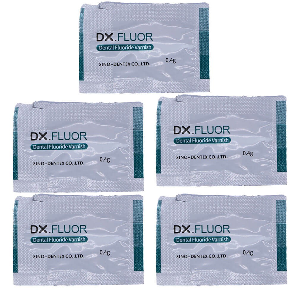 1 Pack Dental DX.FLUOR Fluoride Varnish 0.4g/bag Strawberry Scent 50 Bags