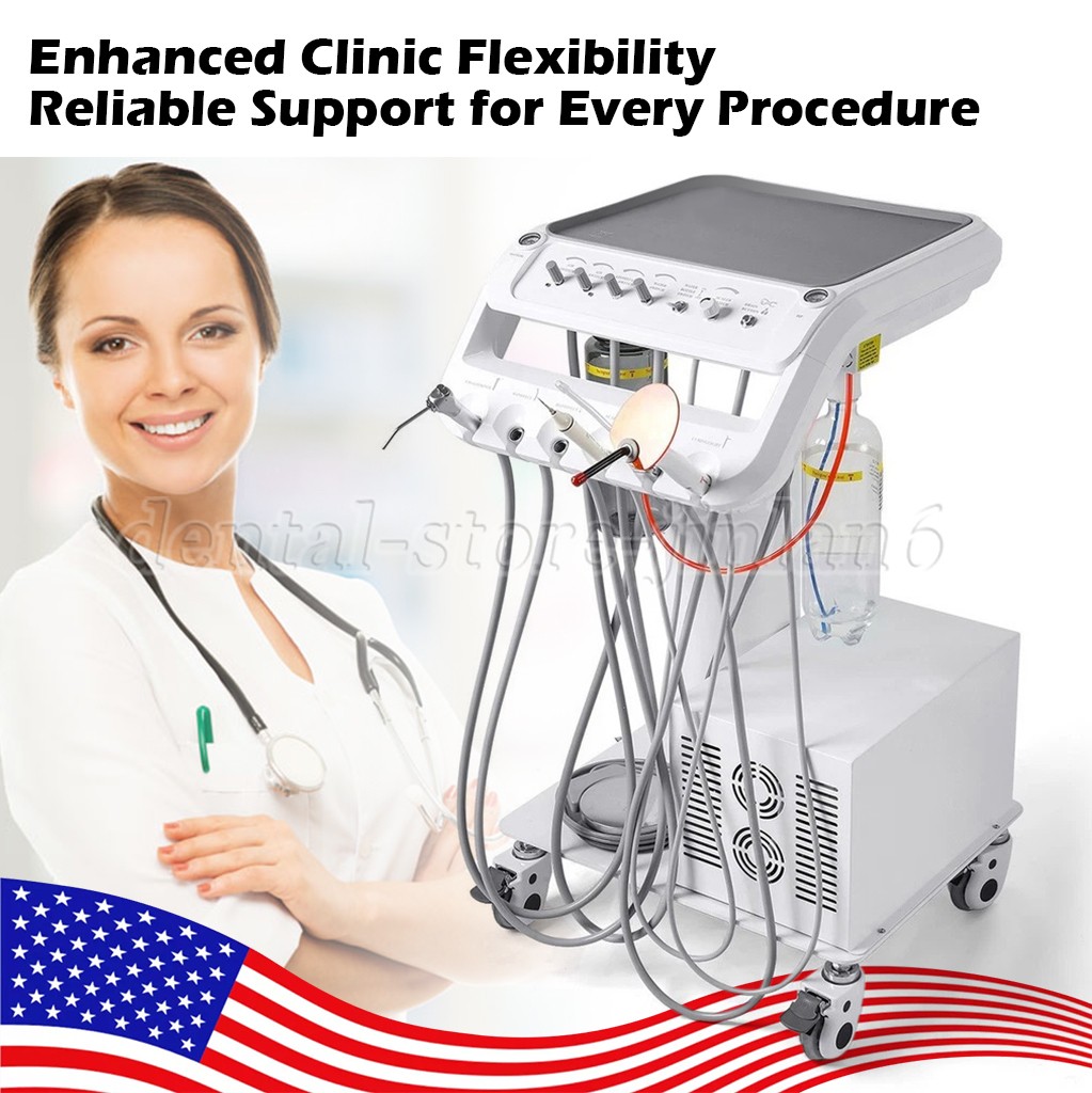 Portable Dental Mobile Delivery Unit with Compressor Curing Light suction Scaler