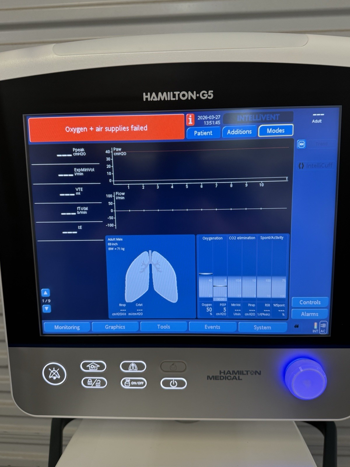 Hamilton G5 Ventilator YEAR 2020 2021 Extremely Low Hours