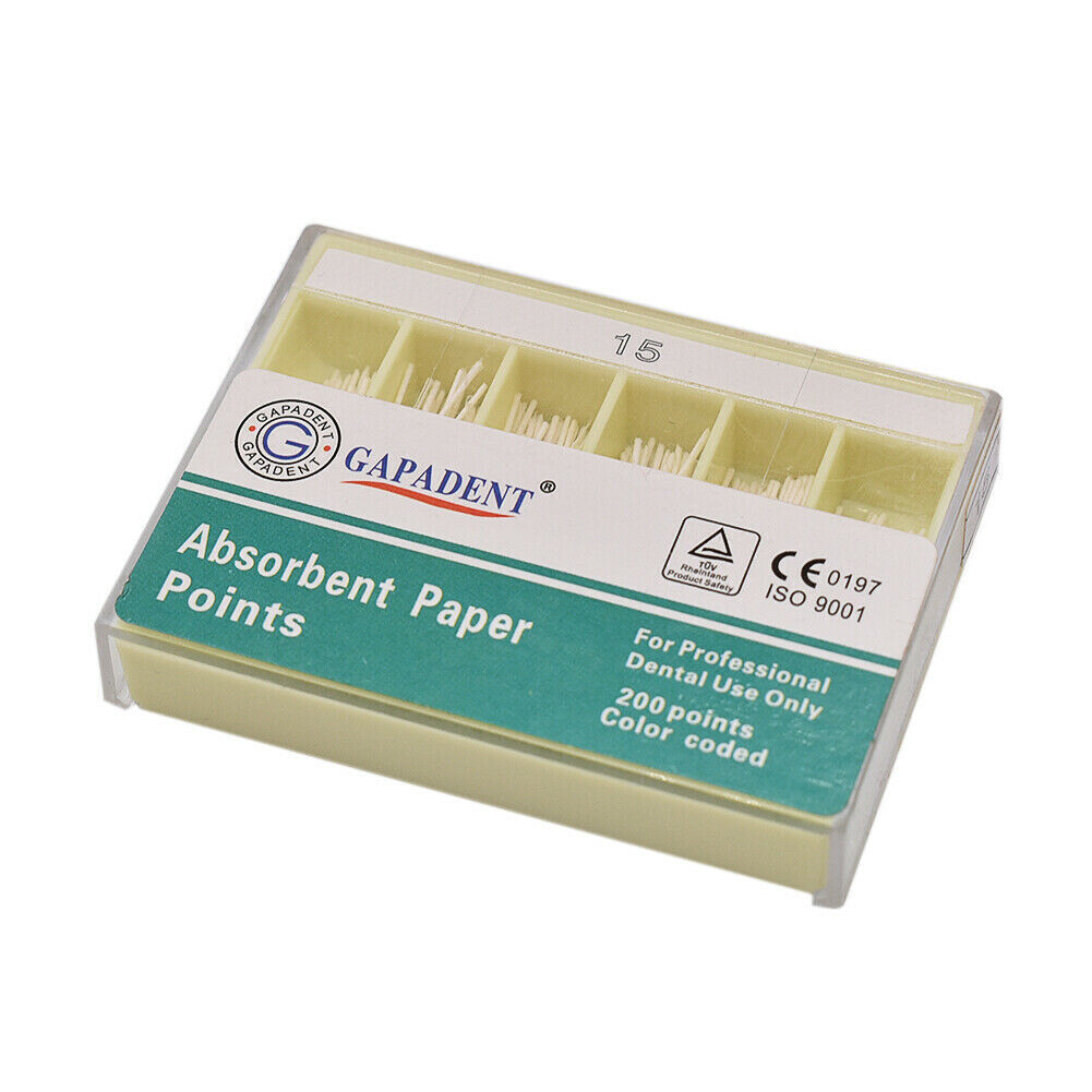 200Pcs/Box Dental Endodontic Root Canal Absorbent Paper Point 0.02 Taper #15-80