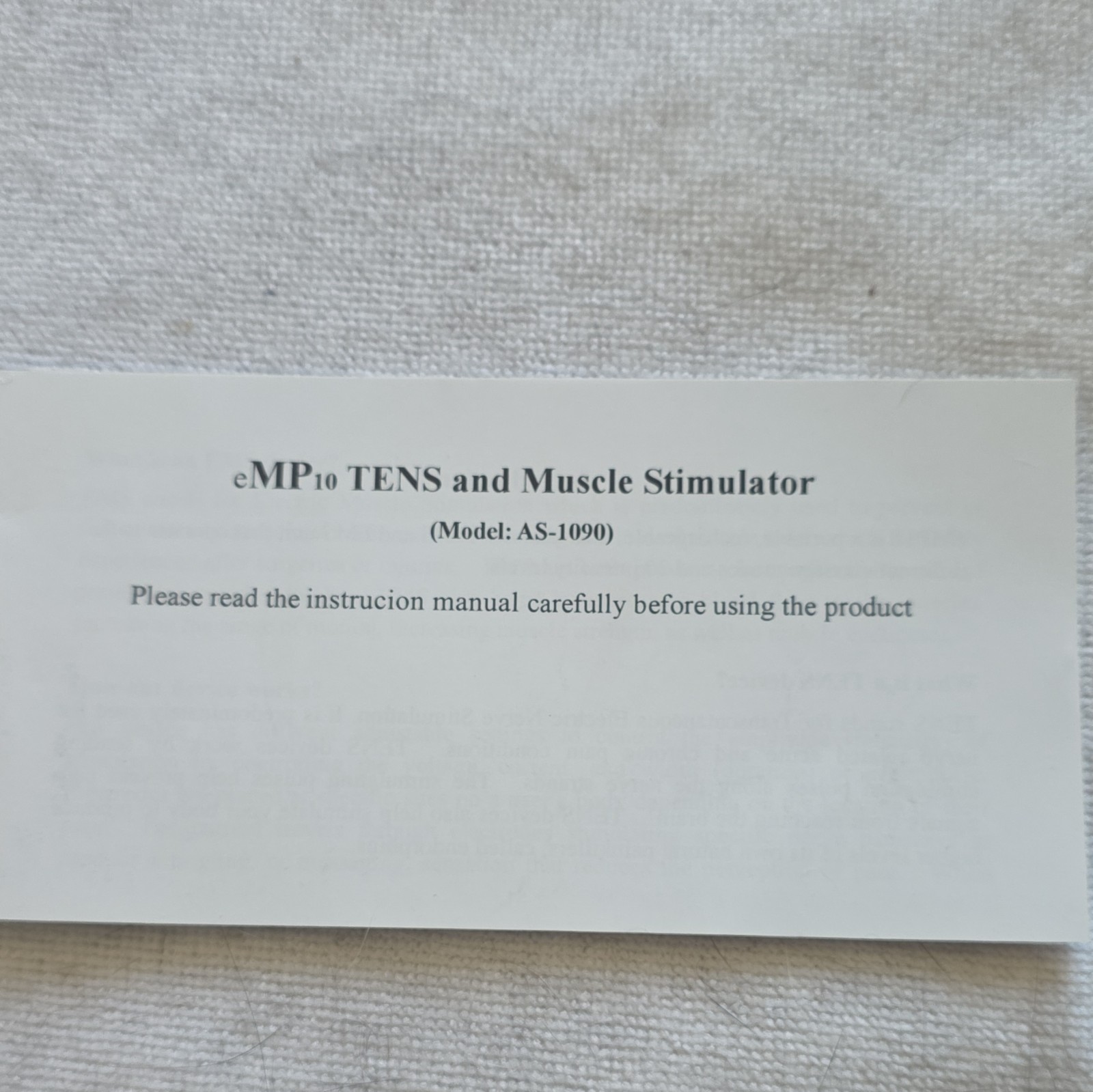 eMP10 TENS/EMS Unit Handheld 2-Channel Muscle Stimulator Model AS-1090