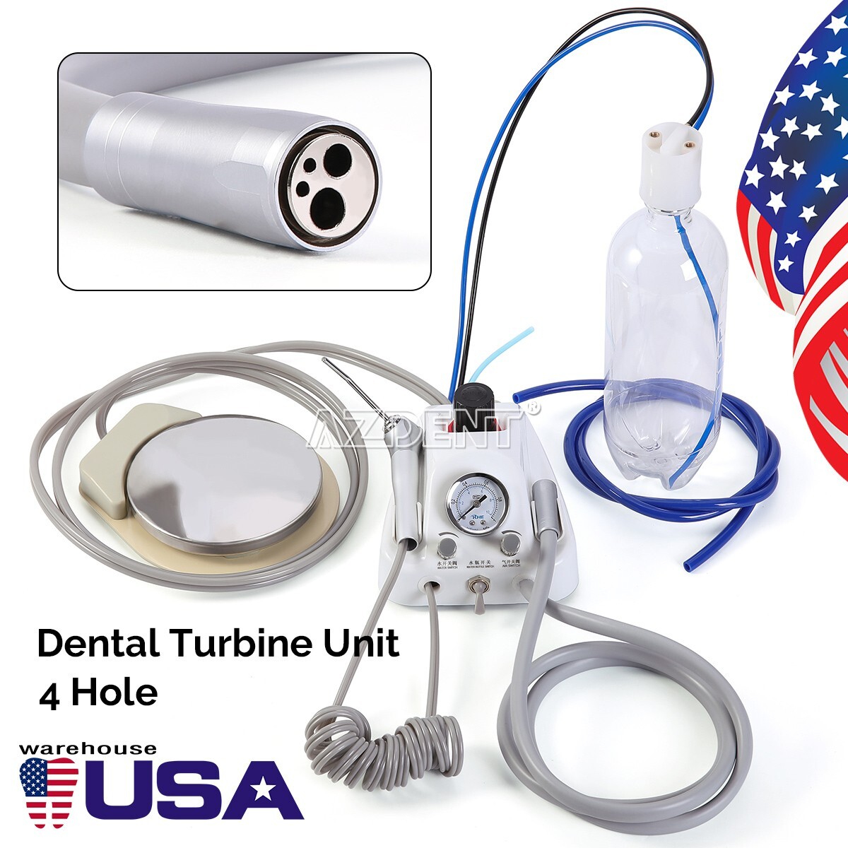 Dental Mobile Delivery Unit With Air Compressor /Portable Turbine Unit 4Hole