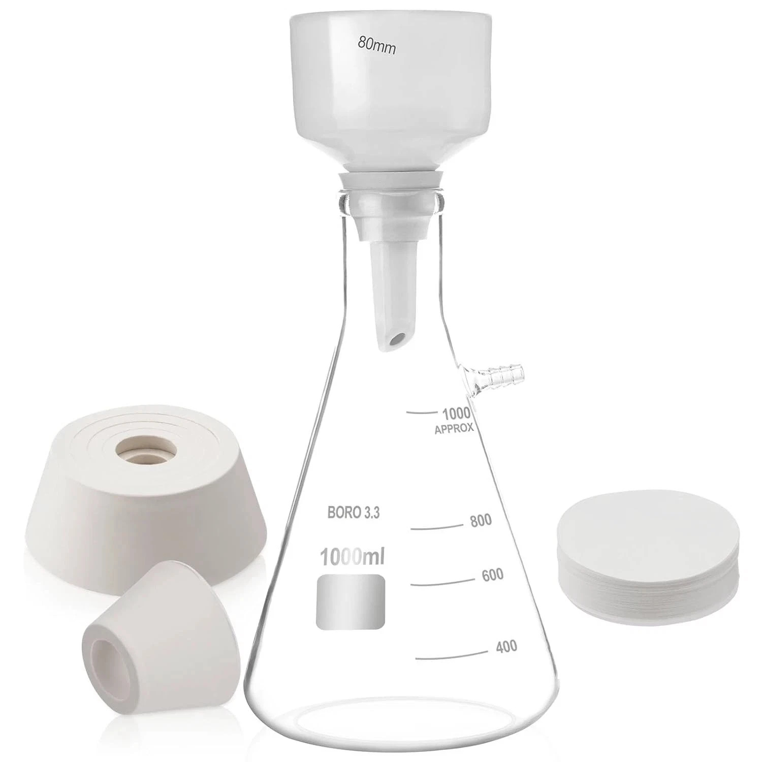 1000ml Buchner Funnel Filtering with Flask Funnel Ceramics Buchner Funnels 80mm
