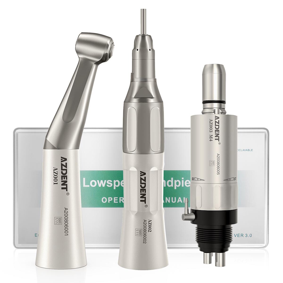 NSK Style AZDENT Dental Low Speed Handpiece Contra Angle Straight Air Motor 4H