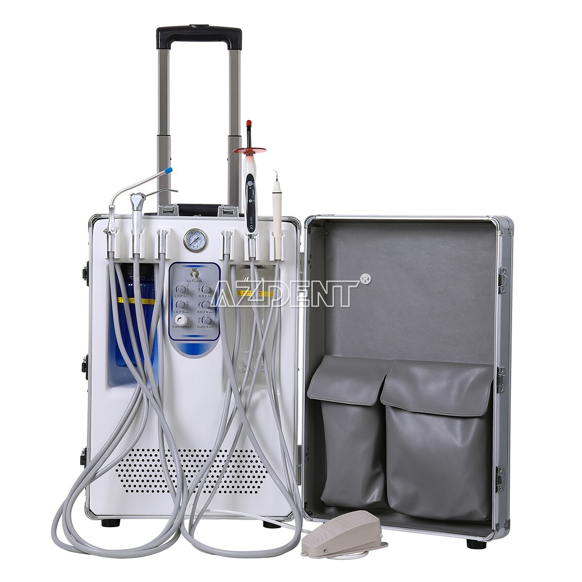 Portable Mobile Dental Delivery Unit Cart Air Compressor Suction/Chair 4 Hole