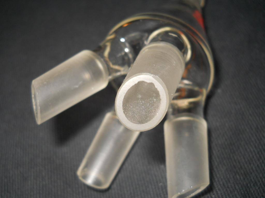 Ace Glass 14/20 Joint 4-Way Distillation Receiver Distribution Adapter, Chipped