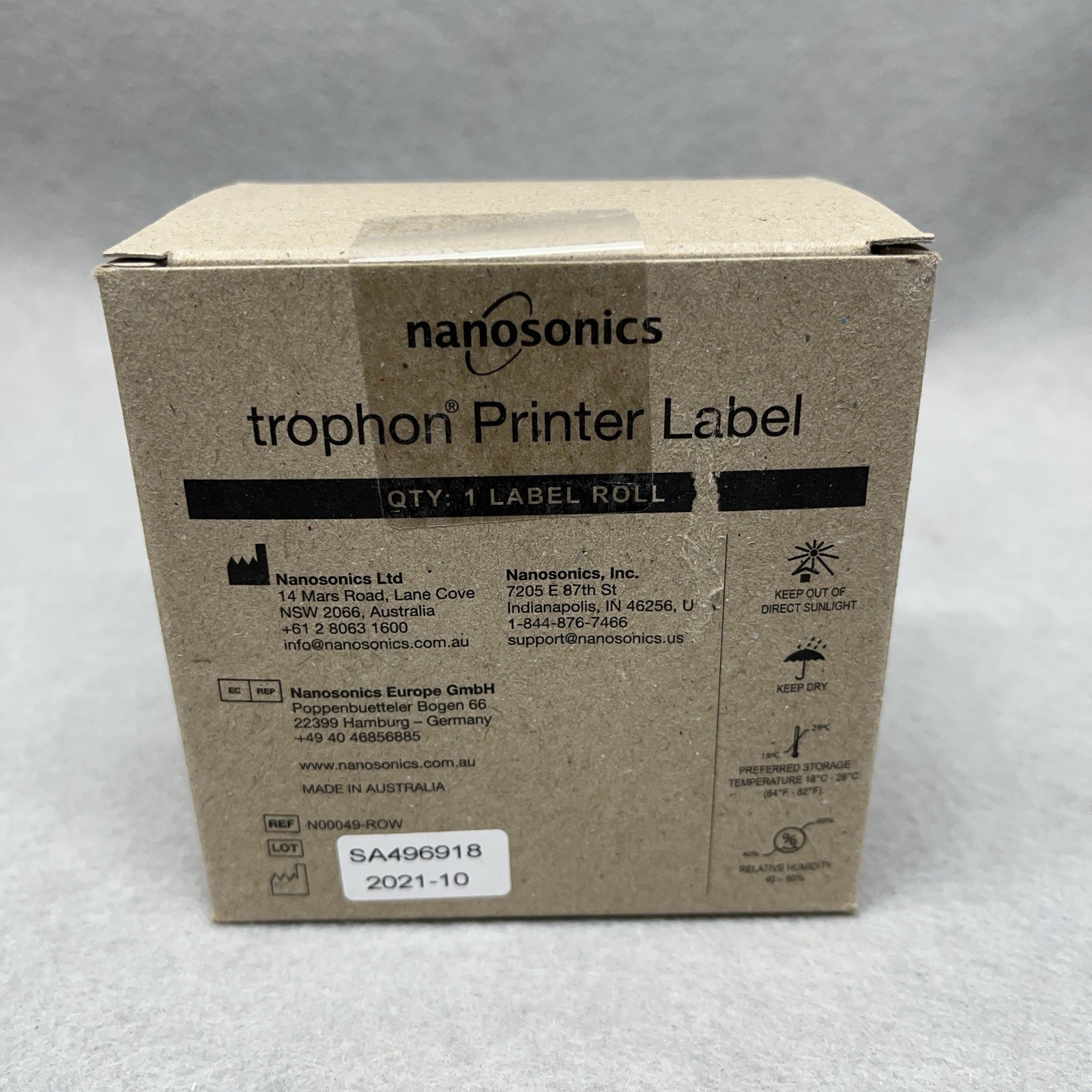 LOT OF 4 ROLLS Trophon Nanosonic Direct Thermal Printer Labels N00049