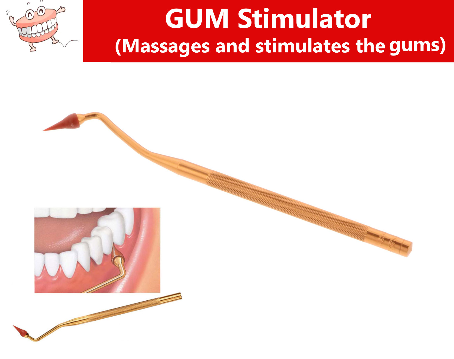 GUM® Stimulators Handle & Tip, 12/Pkg, Interproximal cleaning gingival massage.