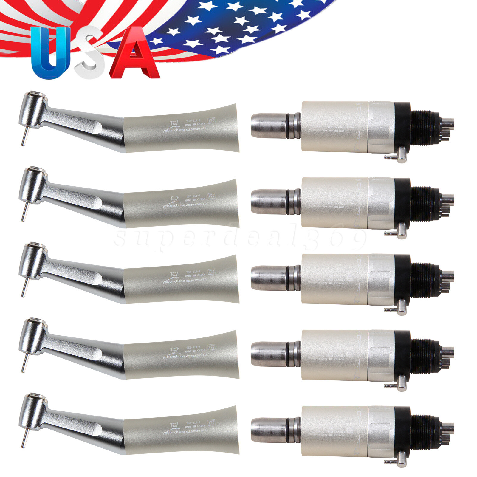 1-10*Dental Contra Angle handpiece Fit FG1.6mm Friction Bur /Air Motor 4 Hole SA