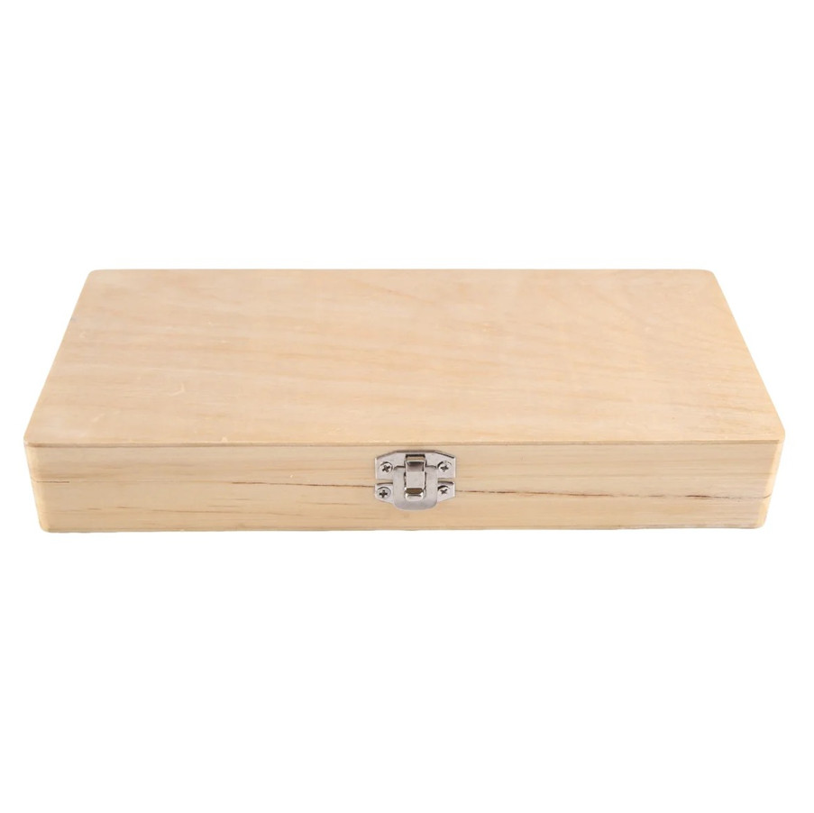 1pcs Wooden Microscope Slide Storage Box – Holds 50 Slides Securely – NEW