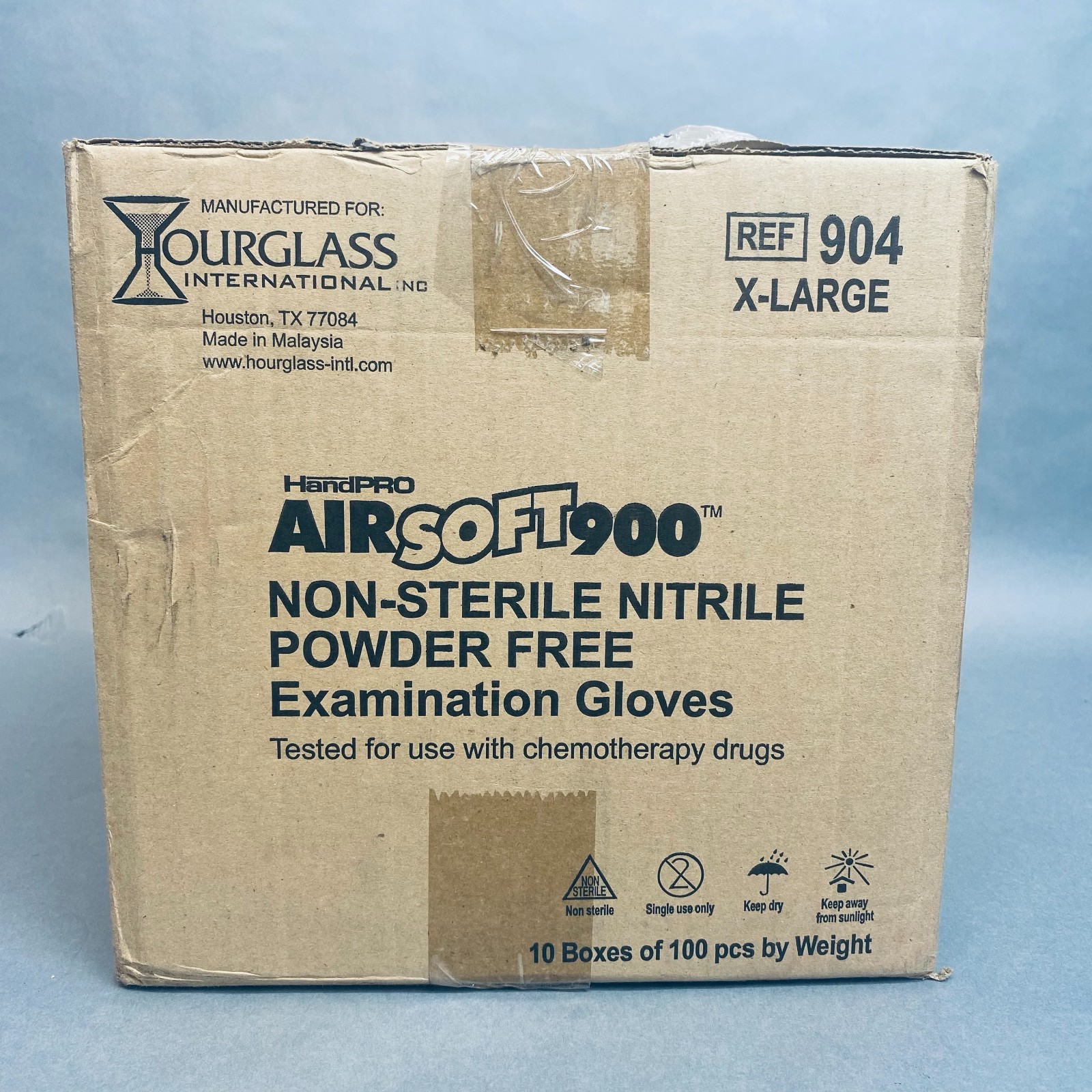 Hourglass HandPro AirSoft900 Nitrile Gloves XL Powder Free 10 Boxes of 100 Each