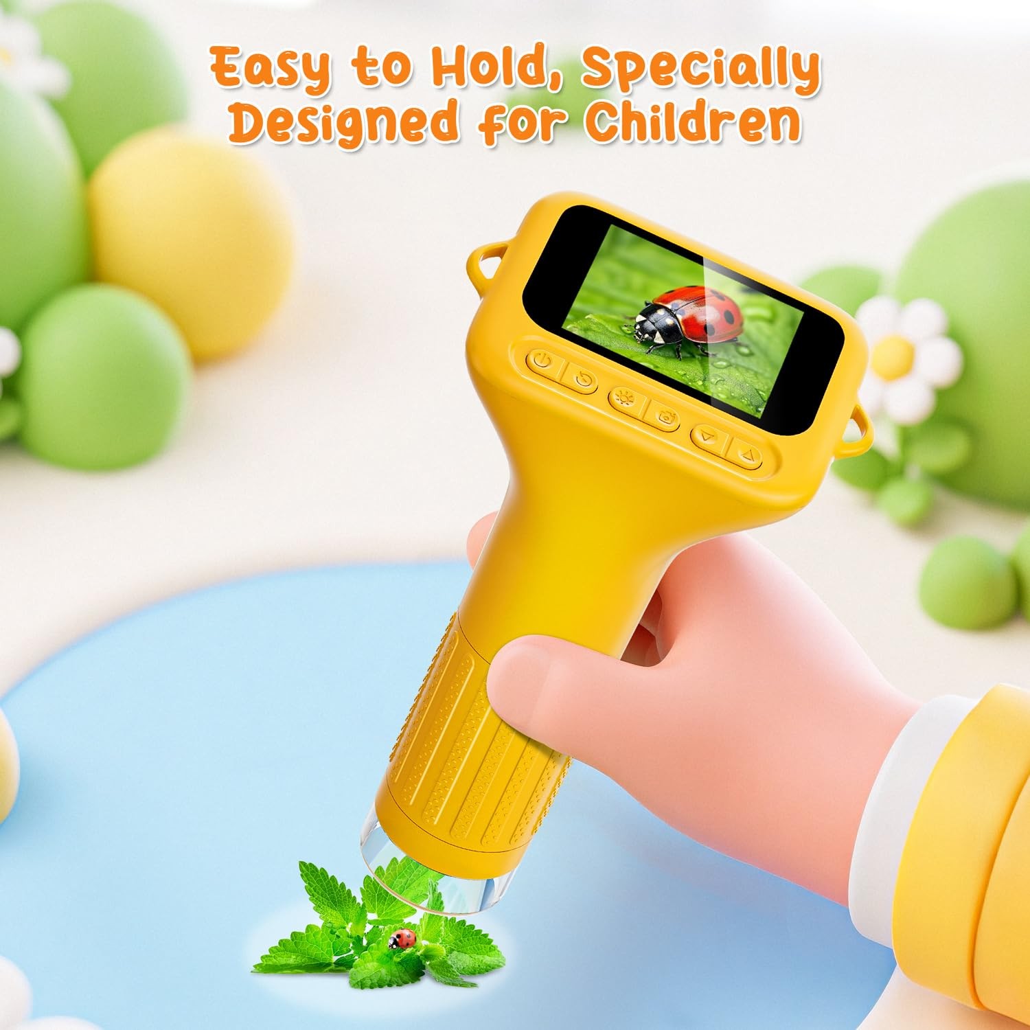 Digital Microscope for Kids, 1000X HD Handheld Science Toy, Ages 4-12