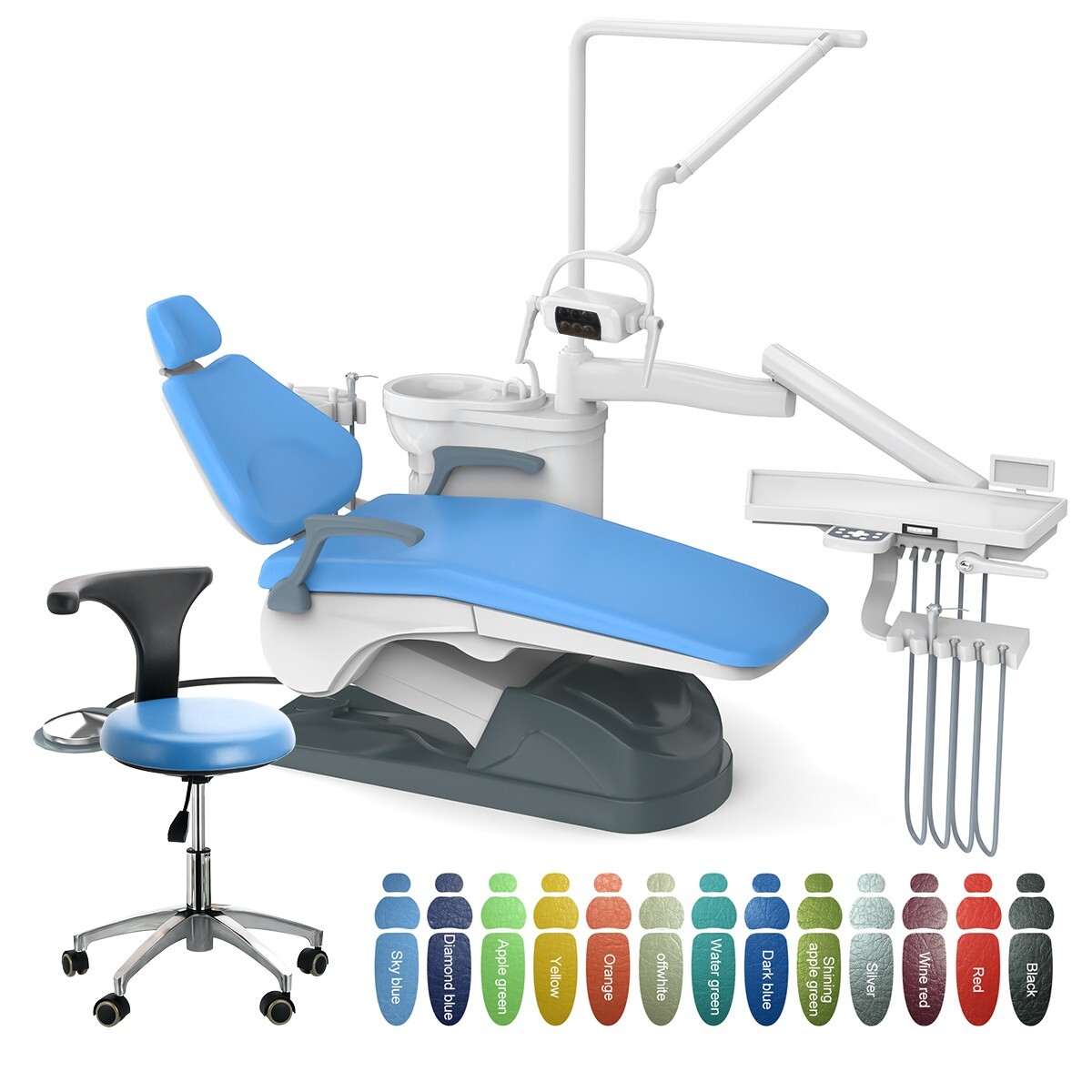 Dental Unit Chair Computer Controlled DC Motor PU Leather &Stool TJ2688-A1